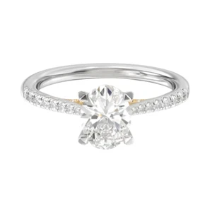 Diamond Engagement Ring Lab Grown 14k MultiTone Gold Round 2.60 Ct IGI Certified - Picture 1 of 11