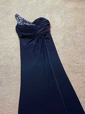 Vestido de formatura Xscape um ombro miçangas lantejoulas grego maxi formal coquetel 4 - Imagem 1 de 4