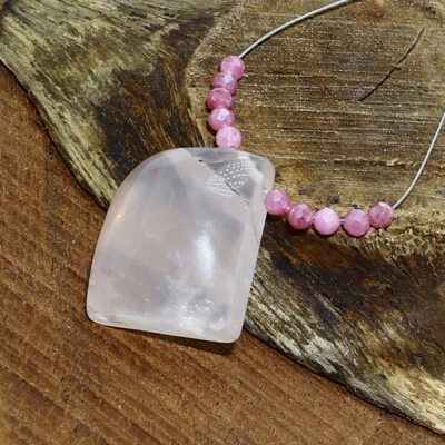 Rose Quartz Smooth Fancy Moonstone Bead Briolette Natural Loose Gemstone Jewelry - Image 1 of 3