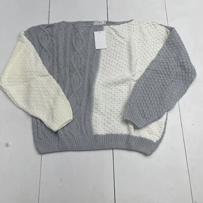 In The Style Grey White Knit Long Sleeve Sweater Women’s Size 14 New - Image 1 of 4