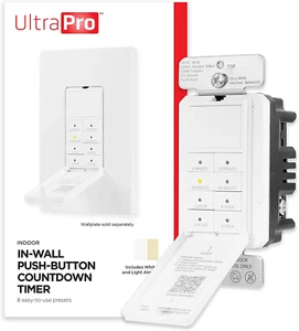 UltraPro Wall Push Timer, 8 Easy-to-use preset, Countdown 1 Pack, White - Picture 1 of 7