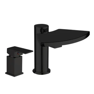 Matte Deck Mount Bathtub Mixer Faucet Waterfall Spout Basin Vanity Brass Taps - Imagen 1 de 2