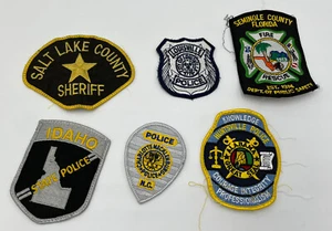 NICE LOT OF 6 LAW ENFORCEMENT PATCHES - Picture 1 of 5