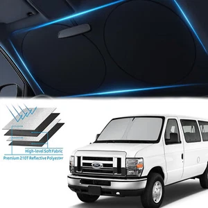 For Ford E Series E-150 E-250 E-350 E450 Van 1992-2025 Windshield SunShade Visor - Picture 1 of 10