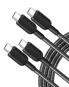 2 Pack Anker 310 USB C to C Cable 6ft 60W/3A Fast Charging Cable Fast Charge - Picture 1 of 5