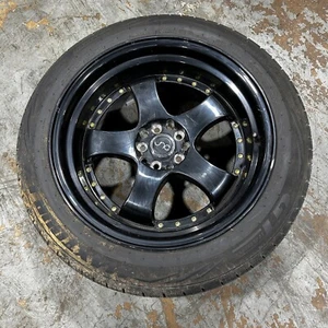 CAMRY JNC Wheels Rim Disc Tire 235/50R18 J9.5 Black w/ Gold Rivets J9.5 OEM 1PC - Picture 1 of 24