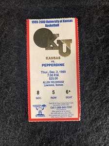 Kansas vs Pepperdine College Basketball Ticket Stub 1/30/93 Allen Fieldhouse - Picture 1 of 2