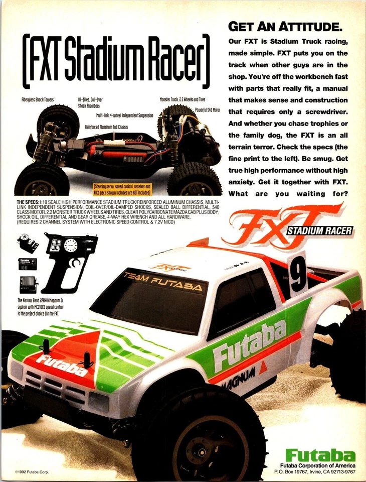 Futaba FXT Stadium Racer RC Camión Impresión Anuncio Efímero Arte de Pared Decoración Foto 1 de 1