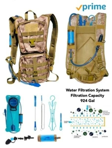 Hydration Backpack Camel Pack 2L Bladder 3500L Filter FREE 5 Pce Cleaning Kit - Picture 1 of 11