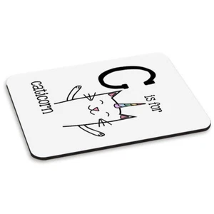 Lettre C Est Pour Caticorn Tapis De Souris PC Ordinateur - Alphabet Chat Licorne - Photo 1/1