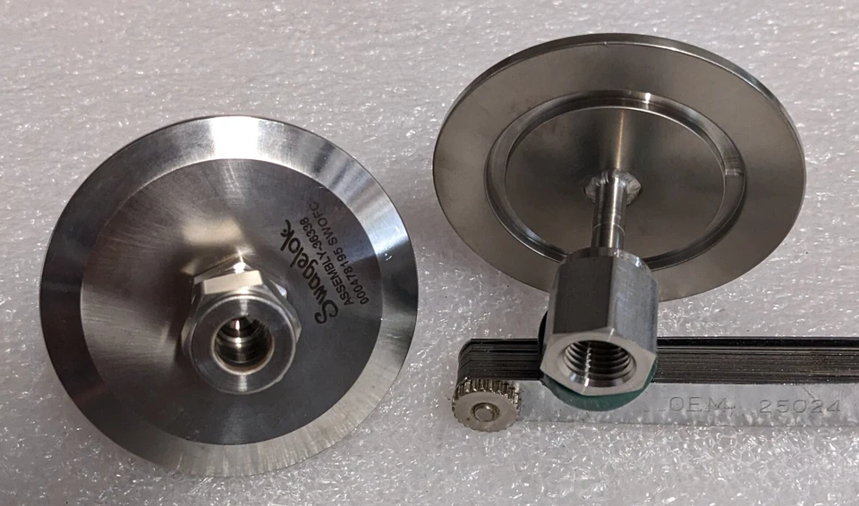 swagelok nw50 kf50 gas / liquid feedthrough 3/8" swagelok to AN lesker mdc mks