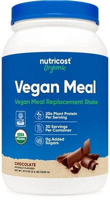 Nutricost Organic Vegan MRP (Sabor Chocolate) (30 Porções) - Sem OGM, Glúteos - Imagem 1 de 4