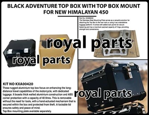 BLACK "ADVENTURE TOP BOX WITH TOP BOX MOUNT" Fit For Royal Enfield Himalayan 450 - Picture 1 of 21