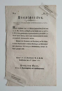 1816 Kreisschreiben Fuhrwesenspferde Bruck Leytha Traiskirchen Franz Saar - Picture 1 of 2