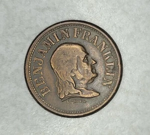 Benjamin Franklin ~ A Penny Saved Civil War Token - Picture 1 of 2