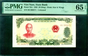 Vietnam State Bank 1969 20 Dong Pick 78A PMG 65 EPQ - Picture 1 of 2