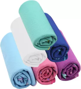 Asciugamano Raffreddante Confezione da 6, 36""X12"" Asciugamani Raffreddanti per Collo e Viso, Microfibra Morbida - Foto 1 di 12