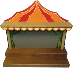 ANRI | CIRCUS TENT BIG TOP BACKDROP ✪NEW✪ WOOD DISPLAY ITALY FIGURINES RARE USA - Picture 1 of 8