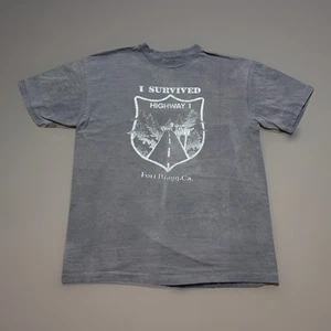 Vintage 80s FADED DISTRESSED I Survived Highway 1 Fort Brag California Shirt XL - Bild 1 von 11