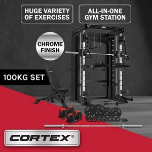 NEW CORTEX SM-26 6-in-1 Power Rack with Dual Stack Smith & Cable Machine with 48 - Picture 1 of 10