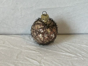 Christbaumkugel Drahtgeflecht Weihnacht Deko Vintage Gold - Bild 1 von 2