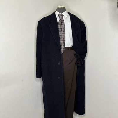 Vintage Navy Winter Long Work Overcoat Size 46L XXL 52" - Image 1 of 4