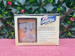Mini caja Mark McGwire Wheaties 75º Coleccionables Oro 24K Firma 1999 ¿ - Imagen 1 de 4