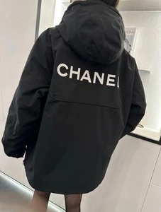 Chanel Black Raincoat Windbreaker Jacket Unisex Rare Style Vintage 2008 - Picture 1 of 24