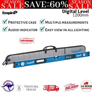 Empire 1200mm Digital Spirit Level True Blue Vials Imperial Metric Degrees New - Picture 1 of 12