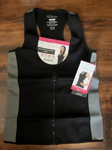 Slim & Trim Neoprene Slimming Vest Body Shaping Size LARGE Black/Grey NEW - Picture 1 of 4