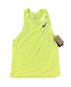 Nike Aeroswift Dri-Fit ADV Slim Fit Running Singlet Lemon Yellow Mens FN4231-736 - Picture 1 of 10