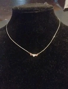 "Collar Lauren Conrad Dos Tonos Triple Corazón Pavé Estrás 18.5"" Ajustable" - Imagen 1 de 4