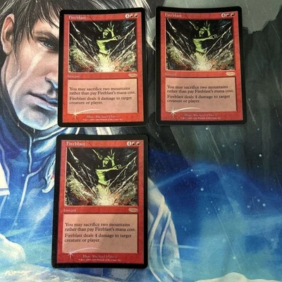 MTG  First Edition Foil Fireblast Fnm English En 3 Pieces - Image 1 of 2