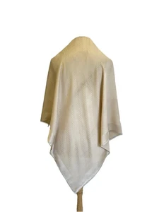H75# Pikenz 100% Silk Jacquard Scarf Beige Tone Italy Made Luxury Wrap - Picture 1 of 9