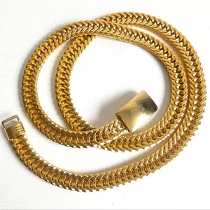 Gold Plate Metall Vintage Gürtel mit Schnalle KLEIN 27,5" 80er klassisches Design - Bild 1 von 13