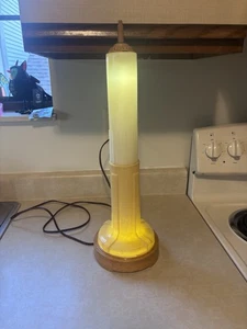 Vintage Art Deco Wolkenkratzer fluoreszierende Tischlampe Leuchte 21" ALL LITE - Bild 1 von 8