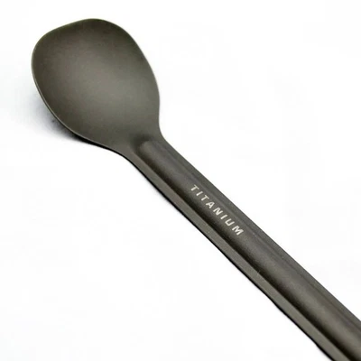 TOAKS Titanium Long Handled Spoon with Flat Head SLV-03 - Outdoor Camping - Image 1 of 3