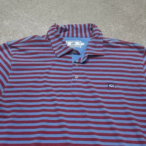 Neu ohne Etikett Southern Tide Poloshirt Herren Large rot blau gestreift - Bild 1 von 9