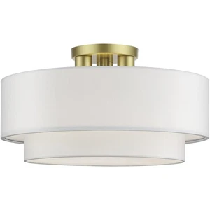 Livex Lighting 50306-33 Manorwood Semi-Flush Mount Soft Gold - Picture 1 of 11