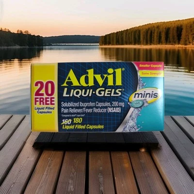 Cápsula de ibuprofeno analgésico/reductor de fiebre Advil Liqui-Gels Minis 180 03/2027 Foto 1 de 4