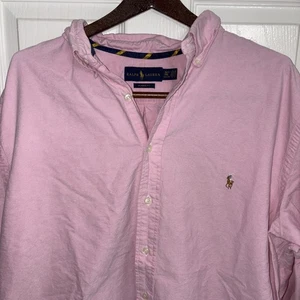 Ralph Lauren Classic Fit Oxford Shirt Pink Cotton Mens XLT - Picture 1 of 12