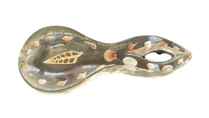 Lucite Acrylic Seashell Embedded Spoon Rest FLAW see Photos - Picture 1 of 8