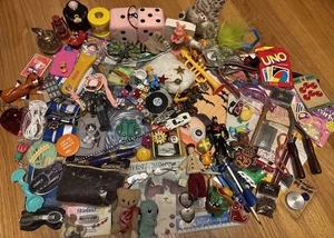 Vintage Junk Drawer Lot Toys Keychains Magnets Crafts Figures Pins Patches - Picture 1 of 14