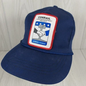 Sombrero Ferroviario Conrail De Colección SnapBack Proyecto de Gestión Laboral Hecho en EE. UU. - Imagen 1 de 8