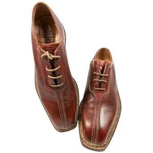 Bettanin & Venturi Italien Herren 7 Braun Norvegese Doppelschlitz Oxford-Schuhe Elegant Schuhe - Bild 1 von 10