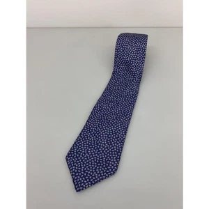 Corbata HERMES Azul Marino Seda Logo Vendedor de Japón N0201 05 Hecha en Francia - Imagen 1 de 3