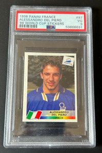 Alessandro Del Piero 1998 World Cup Panini Stickers #97 Team Italy - PSA 3
