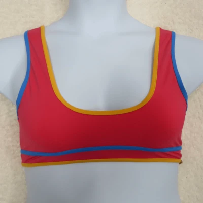 Stone Fox Swim Honeycomb Sunset Pink Colorblock Dhalia Bikini Top Medium - Изображение 1 из 4