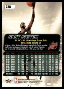 2000-01 Gold Medallion Edition 2000-01 Fleer Ultra Gary Payton Gold #73G Sonics - Imagen 1 de 2