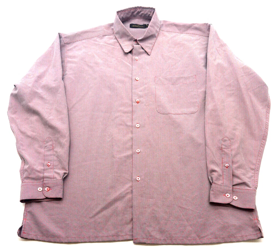 Bugatchi Uomo Long Sleeve Button Down Men's XL Red Gray Check Shirt 2313 - Image 1 of 4